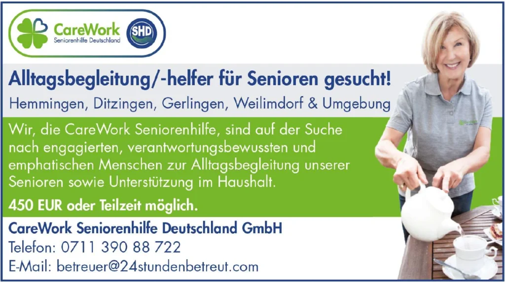 Stellenanzeige Alltagshilfe Carework Stuttgart