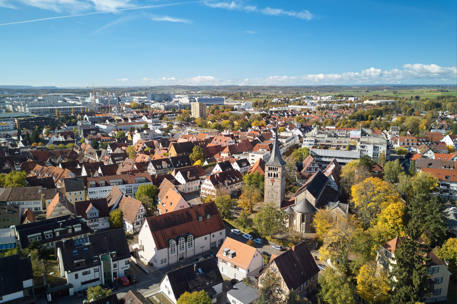 Panoramaaufnahme der Stadt Sindelfingen.